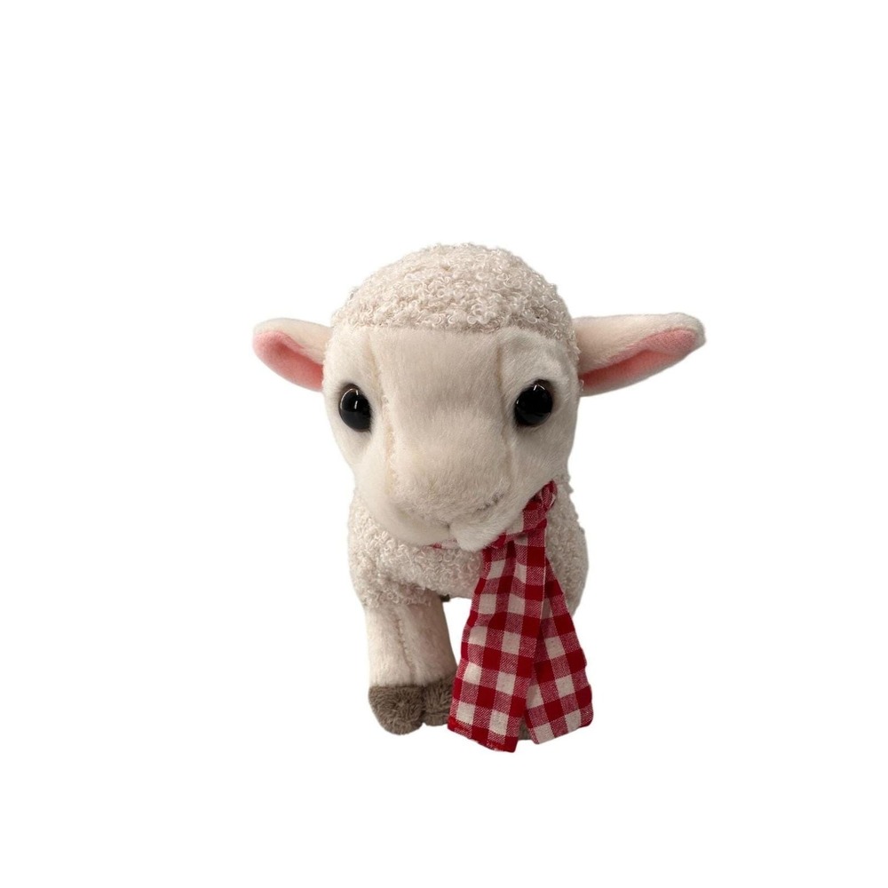 Our Generation Lamb Sheep Easter Plush Baby Checkered Scarf Battat Nursery Farm